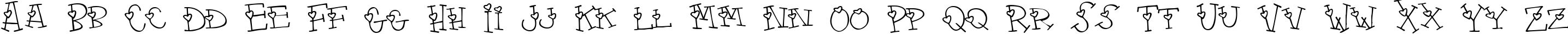 Пример написания английского алфавита шрифтом 4 my lover