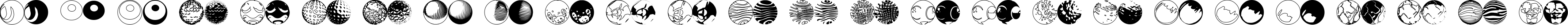 Пример написания английского алфавита шрифтом 52 Sphereoids