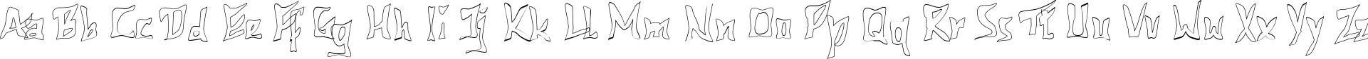 Пример написания английского алфавита шрифтом 612KosheyLine-Bold