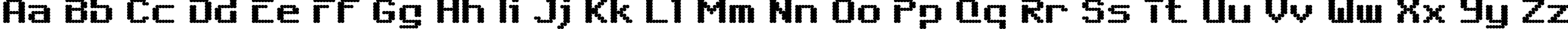 Пример написания английского алфавита шрифтом 6809 Chargen