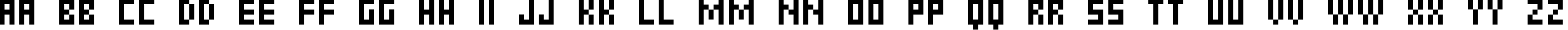 Пример написания английского алфавита шрифтом 6px2bus