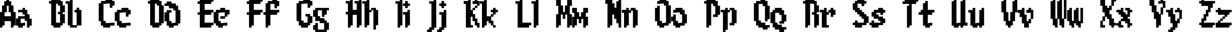 Пример написания английского алфавита шрифтом 8-bit Limit (BRK)