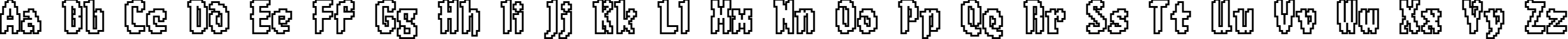 Пример написания английского алфавита шрифтом 8-bit Limit O (BRK)