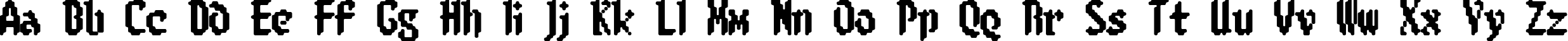 Пример написания английского алфавита шрифтом 8-bit Limit R (BRK)
