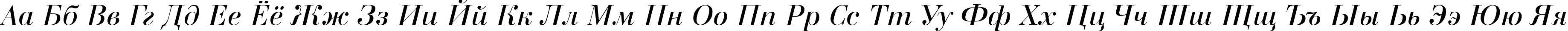 Пример написания русского алфавита шрифтом a_BodoniNova Italic