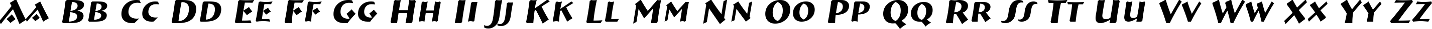 Пример написания английского алфавита шрифтом a_BremenCaps Italic