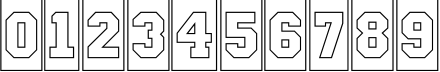 Пример написания цифр шрифтом a_CampusCmOtl Bold