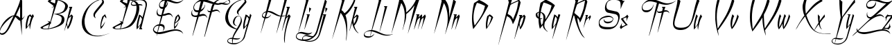 Пример написания английского алфавита шрифтом A Charming Font Italic