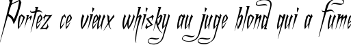 Пример написания шрифтом A Charming Font Italic текста на французском
