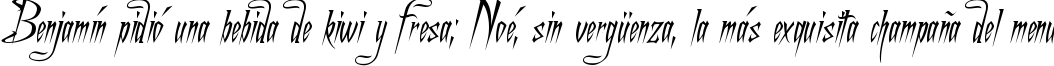 Пример написания шрифтом A Charming Font Italic текста на испанском
