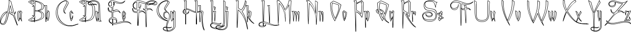 Пример написания английского алфавита шрифтом A Charming Font Outline