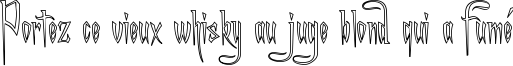 Пример написания шрифтом A Charming Font Outline текста на французском