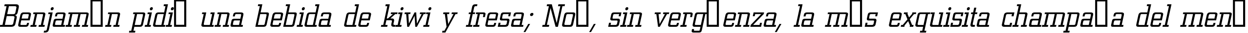 Пример написания шрифтом a_CityNovaLt Italic текста на испанском