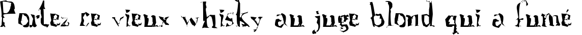 Пример написания шрифтом A Font with Serifs. Disordered текста на французском