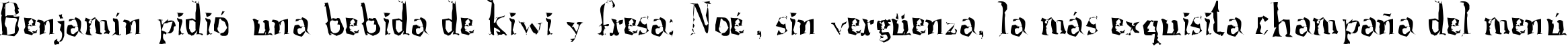 Пример написания шрифтом A Font with Serifs. Disordered текста на испанском