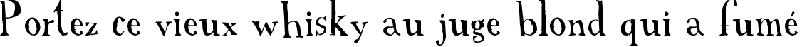Пример написания шрифтом A Font with Serifs текста на французском