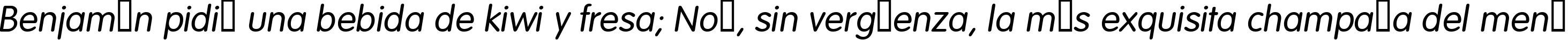 Пример написания шрифтом a_FuturaRound Italic текста на испанском