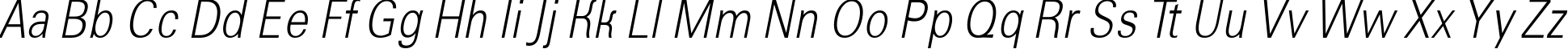 Пример написания английского алфавита шрифтом a_GroticLtNr Italic