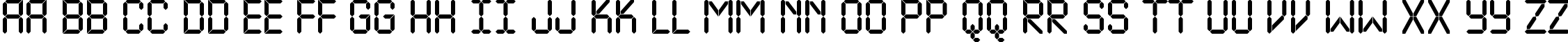 Пример написания английского алфавита шрифтом a_LCDNova