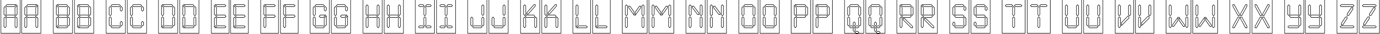 Пример написания английского алфавита шрифтом a_LCDNovaCmOtl