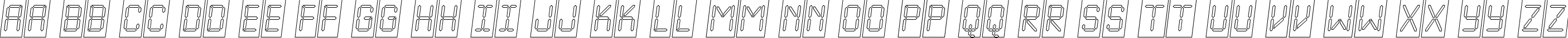 Пример написания английского алфавита шрифтом a_LCDNovaCmOtlObl