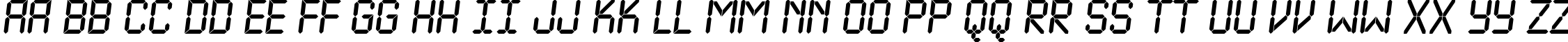 Пример написания английского алфавита шрифтом a_LCDNovaObl