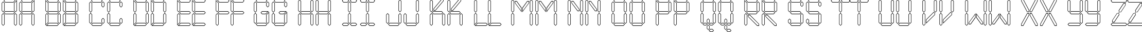 Пример написания английского алфавита шрифтом a_LCDNovaOtl