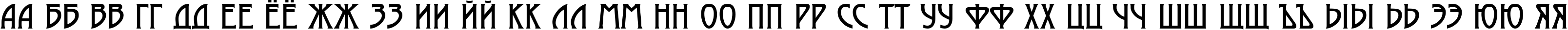 Пример написания русского алфавита шрифтом a_Moderno