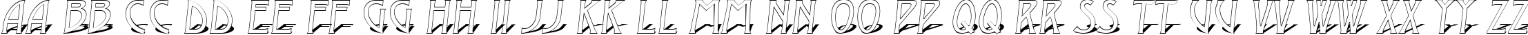 Пример написания английского алфавита шрифтом a_ModernoOtl3DSh