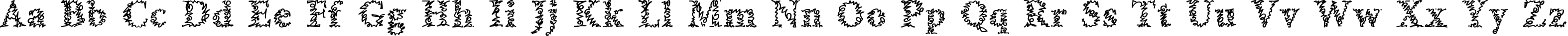 Пример написания английского алфавита шрифтом a Morris line
