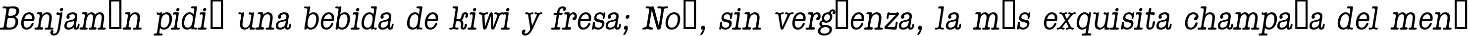 Пример написания шрифтом a_OldTyperNr Italic текста на испанском