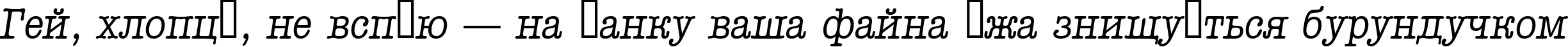Пример написания шрифтом a_OldTyperNr Italic текста на украинском