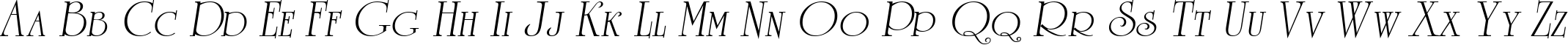Пример написания английского алфавита шрифтом a_RomanusCps Italic
