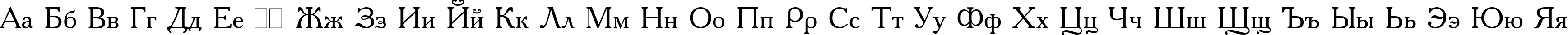 Пример написания русского алфавита шрифтом Academia Plain: