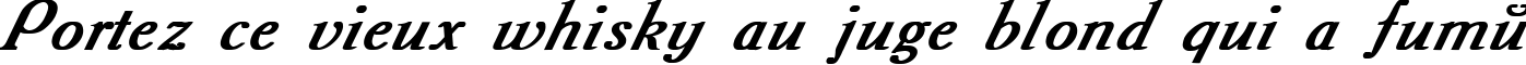 Пример написания шрифтом Academy Bold Italic текста на французском