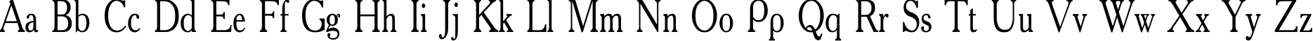 Пример написания английского алфавита шрифтом Academy Condensed