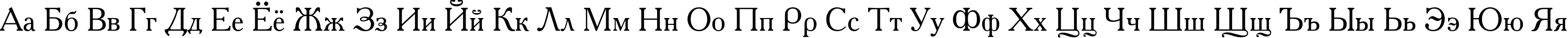 Пример написания русского алфавита шрифтом AcademyC