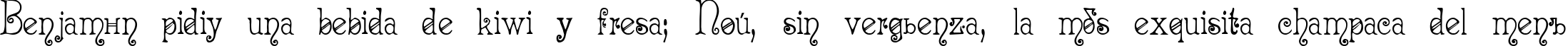 Пример написания шрифтом Acadian Cyr текста на испанском