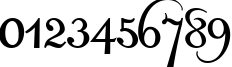 Пример написания цифр шрифтом Acquest Script