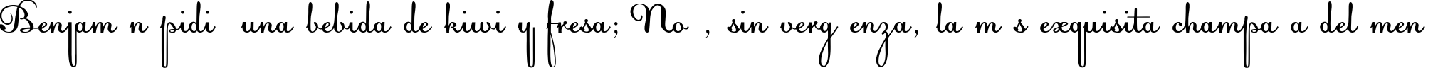 Пример написания шрифтом Acquest Script текста на испанском