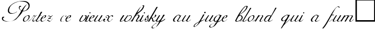Пример написания шрифтом Adine Kirnberg текста на французском