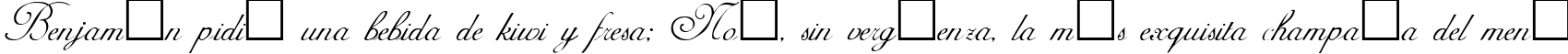 Пример написания шрифтом AdineKirnberg Regular текста на испанском
