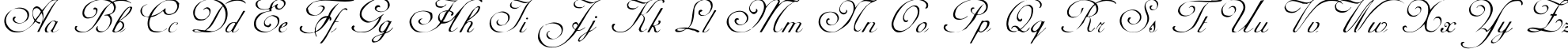Пример написания английского алфавита шрифтом AdineKirnberg-Script