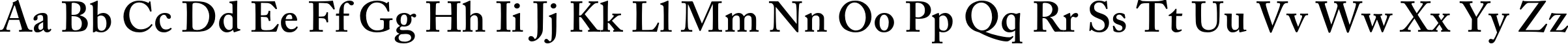 Пример написания английского алфавита шрифтом Adobe Caslon Pro Semibold