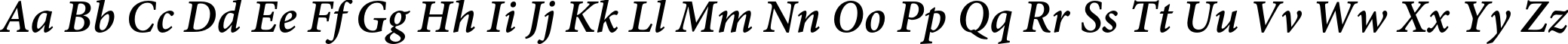 Пример написания английского алфавита шрифтом Adobe Devanagari Bold Italic