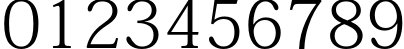 Пример написания цифр шрифтом Adobe Fangsong Std R