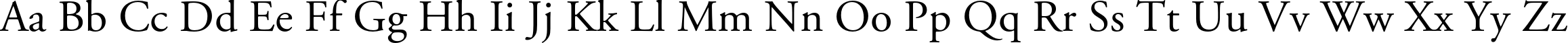 Пример написания английского алфавита шрифтом Adobe Garamond Pro
