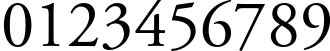 Пример написания цифр шрифтом Adobe Garamond Pro