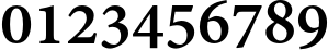 Пример написания цифр шрифтом Adobe Gurmukhi Bold