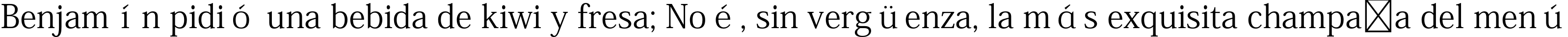 Пример написания шрифтом Adobe Kaiti Std R текста на испанском